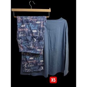 X5 SET of pajamas Pnaeong Soft NWT Blue/words 
XL